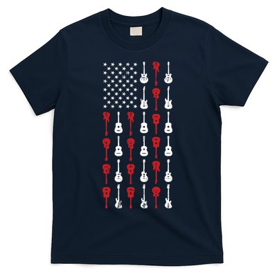 American Flag Guitar 4th Of July Vintage Patriotic Guitarist T-Shirt