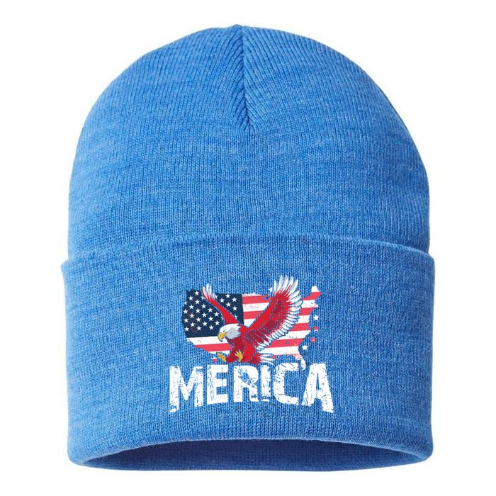 America Funny Gift Sustainable Knit Beanie