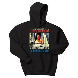 AmericaS Favorite Garbage Man Trump Rides In Garbage Truck Kids Hoodie