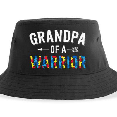 Autism Family Grandpa Of A Warrior Autism Awareness Sustainable Bucket Hat