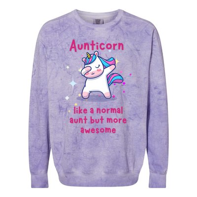 Aunticorn Funny Gift Colorblast Crewneck Sweatshirt