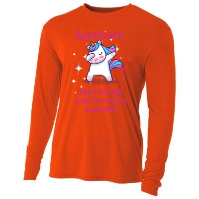 Aunticorn Funny Gift Cooling Performance Long Sleeve Crew