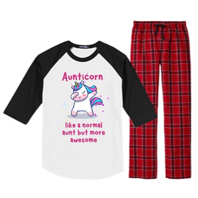 Aunticorn Funny Gift Raglan Sleeve Pajama Set