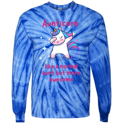 Aunticorn Funny Gift Tie-Dye Long Sleeve Shirt