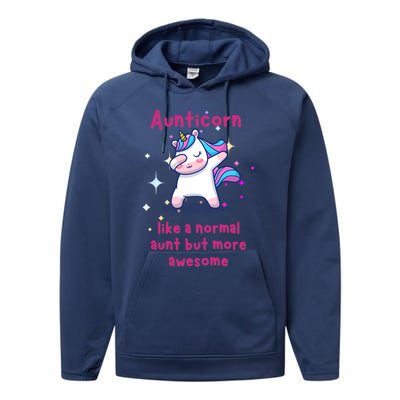 Aunticorn Funny Gift Performance Fleece Hoodie