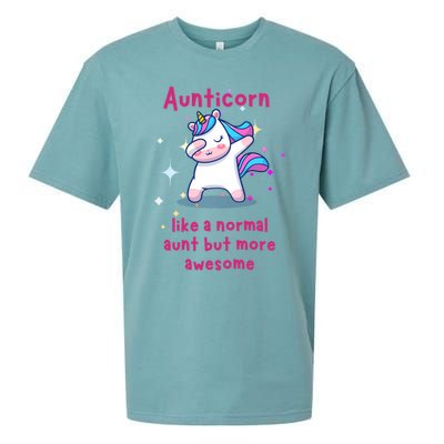 Aunticorn Funny Gift Sueded Cloud Jersey T-Shirt