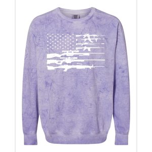 American Flag Gun Patriot Colorblast Crewneck Sweatshirt