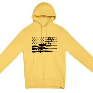 American Flag Gun Patriot Premium Pullover Hoodie