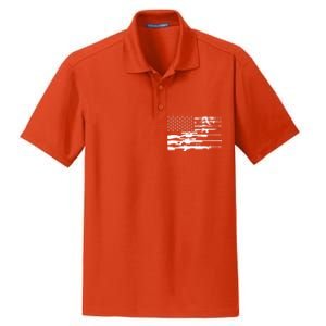 American Flag Gun Patriot Dry Zone Grid Polo