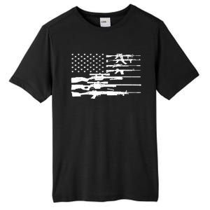 American Flag Gun Patriot Tall Fusion ChromaSoft Performance T-Shirt