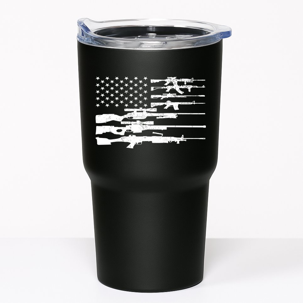 American Flag Gun Patriot Tumbler