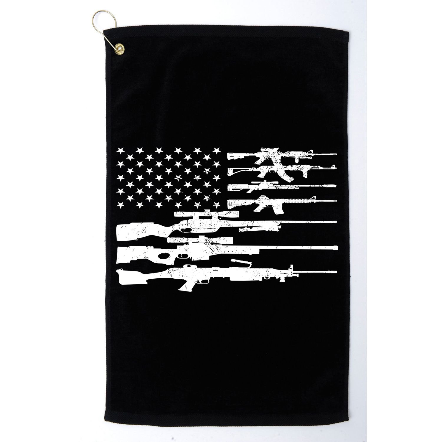 American Flag Gun Patriot Golf Towel