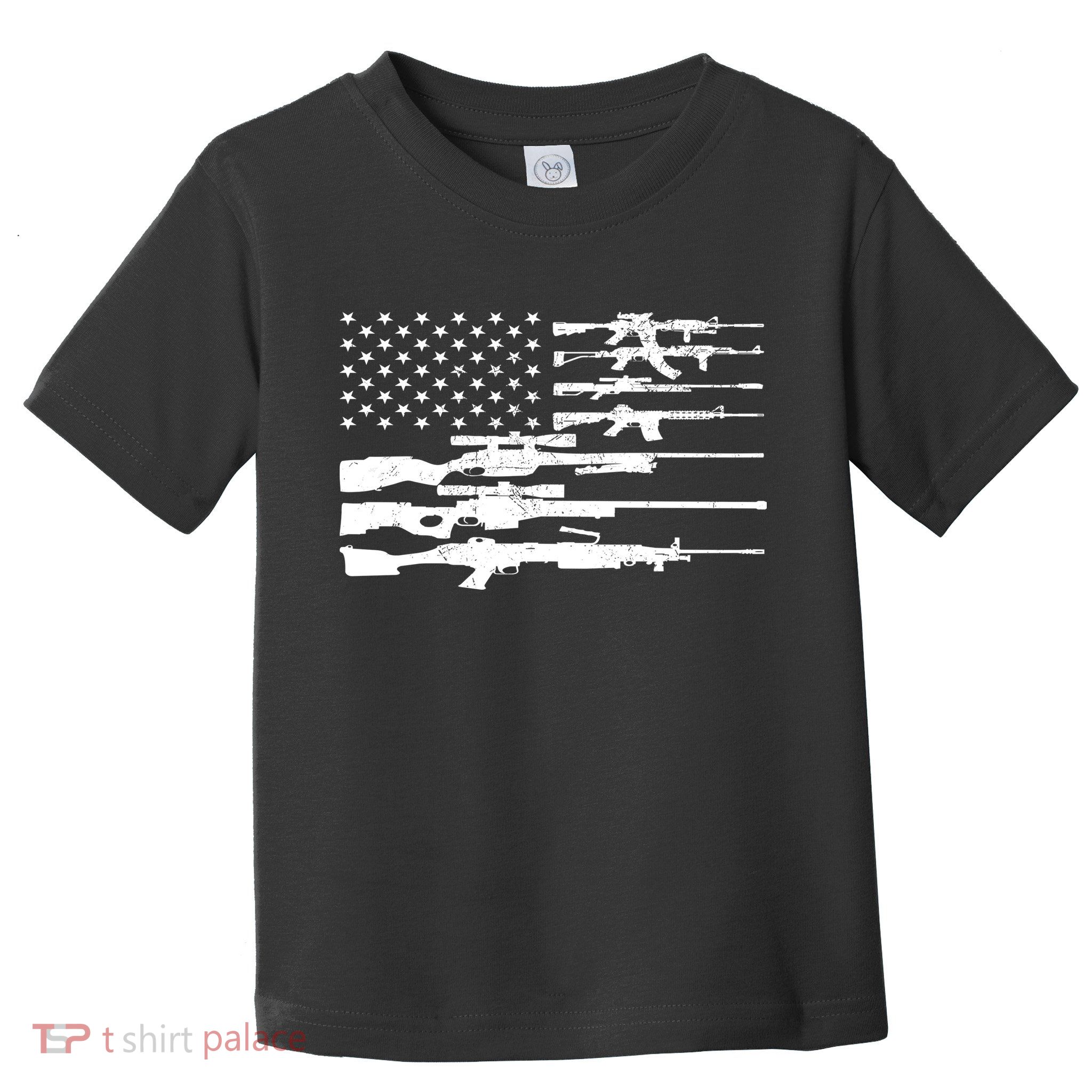 American Flag Gun Patriot Toddler T-Shirt