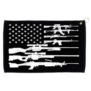 American Flag Gun Patriot Grommeted Golf Towel