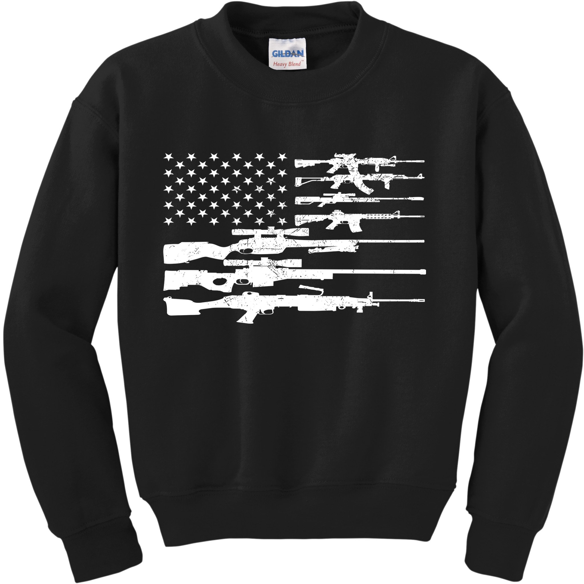 American Flag Gun Patriot Kids Sweatshirt