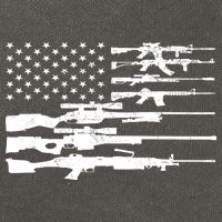 American Flag Gun Patriot Cotton Canvas Backpack