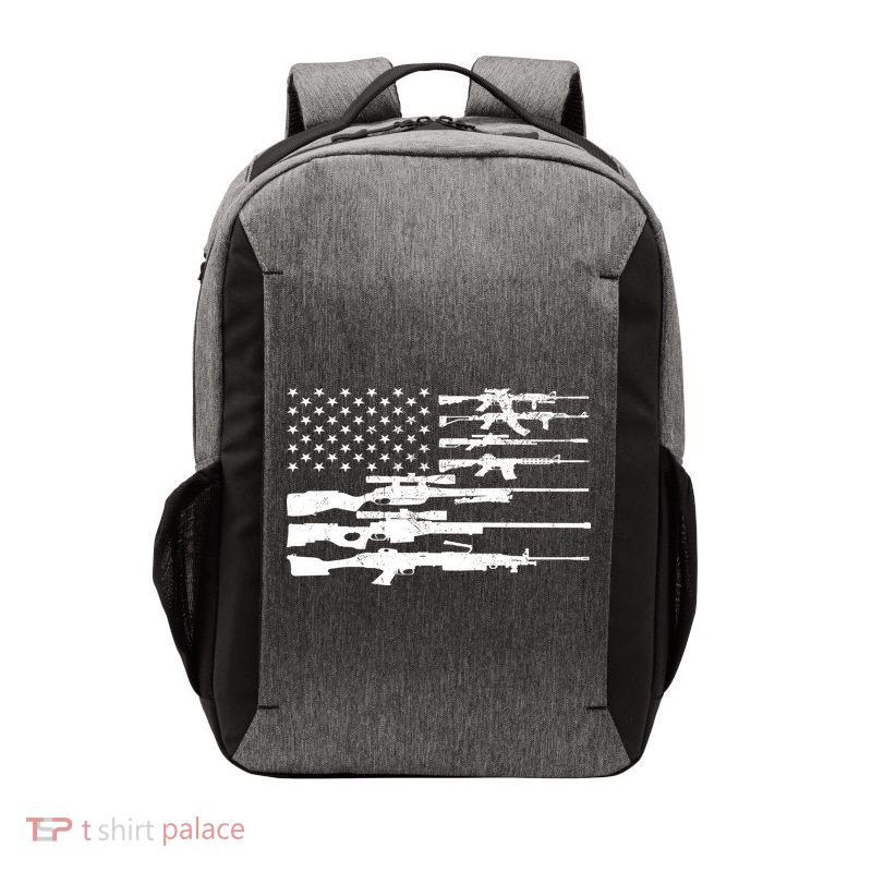 American Flag Gun Patriot Vector Backpack