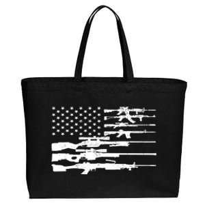 American Flag Gun Patriot Cotton Canvas Jumbo Tote