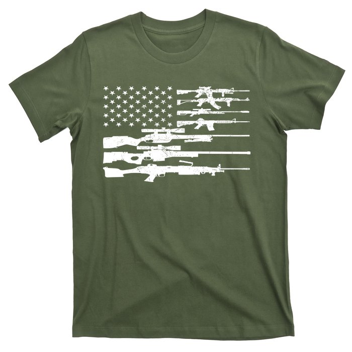 American Flag Gun Patriot T-Shirt