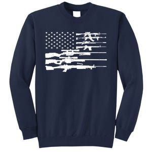 American Flag Gun Patriot Tall Sweatshirt