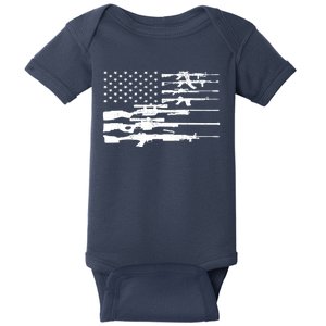 American Flag Gun Patriot Baby Bodysuit