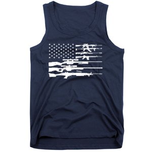 American Flag Gun Patriot Tank Top