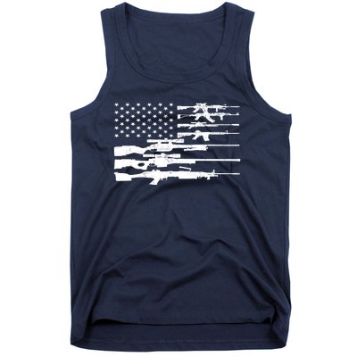 American Flag Gun Patriot Tank Top