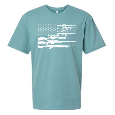 American Flag Gun Patriot Sueded Cloud Jersey T-Shirt