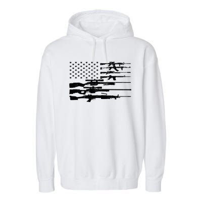 American Flag Gun Patriot Garment-Dyed Fleece Hoodie