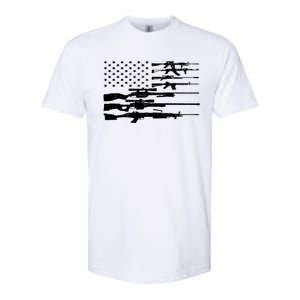 American Flag Gun Patriot Softstyle CVC T-Shirt