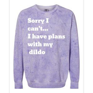 A Funny Gift Sorry I Can't I Have Plans With My Dildo Colorblast Crewneck Sweatshirt