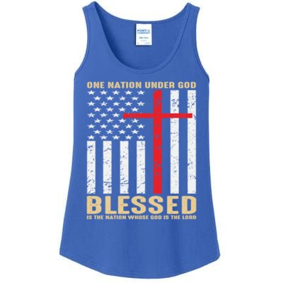 American Flag Gift One Nation Under God Great Gift Ladies Essential Tank