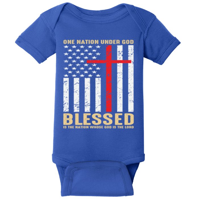 American Flag Gift One Nation Under God Great Gift Baby Bodysuit