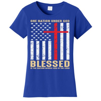 American Flag Gift One Nation Under God Great Gift Women's T-Shirt