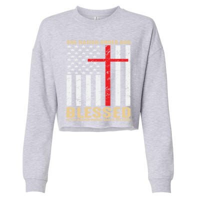 American Flag Gift One Nation Under God Great Gift Cropped Pullover Crew