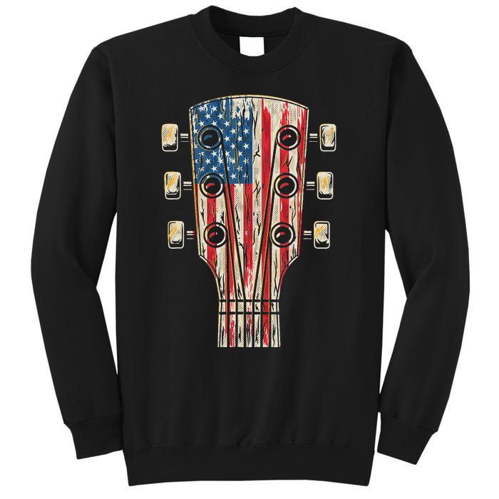 American Flag Guitar 4th Of July Guitarist Usa Country Music Sweatshirt