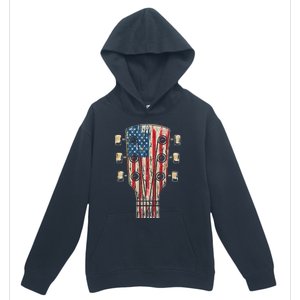 American Flag Guitar 4th Of July Guitarist Usa Country Music Urban Pullover Hoodie