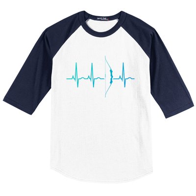 Archery Funny Gift And Archer Heartbeat Cute Gift Baseball Sleeve Shirt