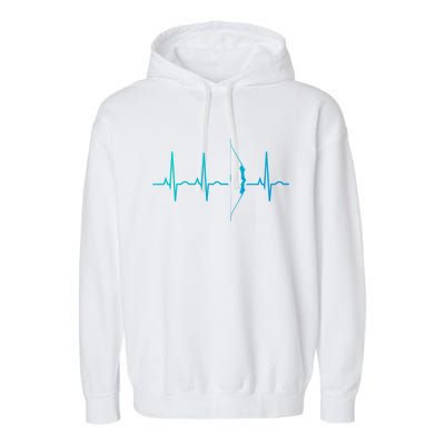 Archery Funny Gift And Archer Heartbeat Cute Gift Garment-Dyed Fleece Hoodie