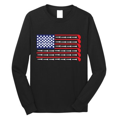 American Flag Golf Long Sleeve Shirt
