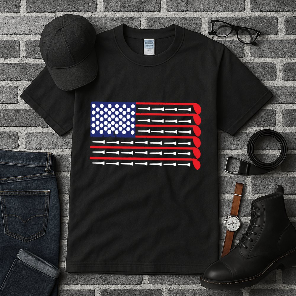 American Flag Golf Tall T-Shirt