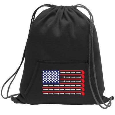 American Flag Golf Sweatshirt Cinch Pack Bag