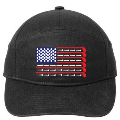 American Flag Golf 7-Panel Snapback Hat