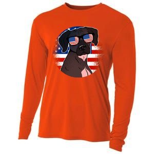 America Funny Gift Cooling Performance Long Sleeve Crew