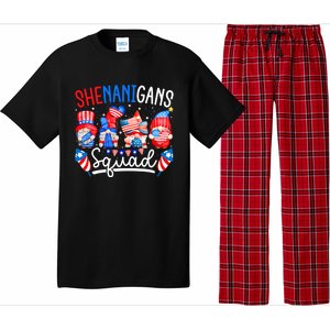 American Flag Gnomes 4th Of July Funny Shenanigans Squad Cute Gift Pajama Set