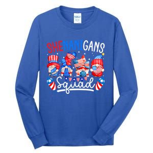 American Flag Gnomes 4th Of July Funny Shenanigans Squad Cute Gift Tall Long Sleeve T-Shirt