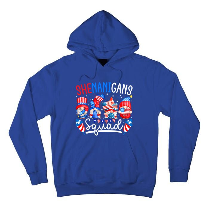 American Flag Gnomes 4th Of July Funny Shenanigans Squad Cute Gift Tall Hoodie