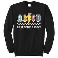 ABCD First Grade Rocks Pencil Lightning Teachers Rock Sweatshirt