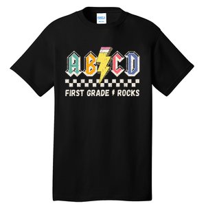 ABCD First Grade Rocks Pencil Lightning Teachers Rock Tall T-Shirt