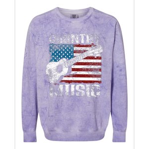 American Flag Guitar Player Funny Country Colorblast Crewneck Sweatshirt